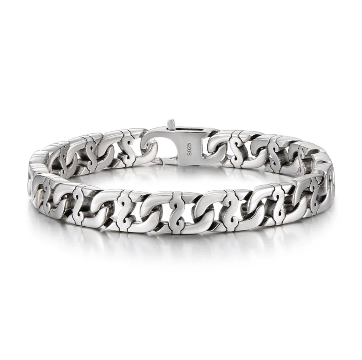Simple Fashion Cuban Bracelet in 925 Sterling Silver「20cm」