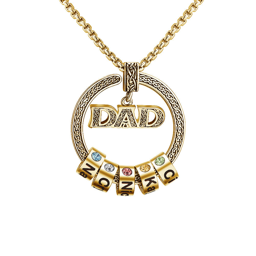 Customized Family Names Necklace for Men Dad  Gifts