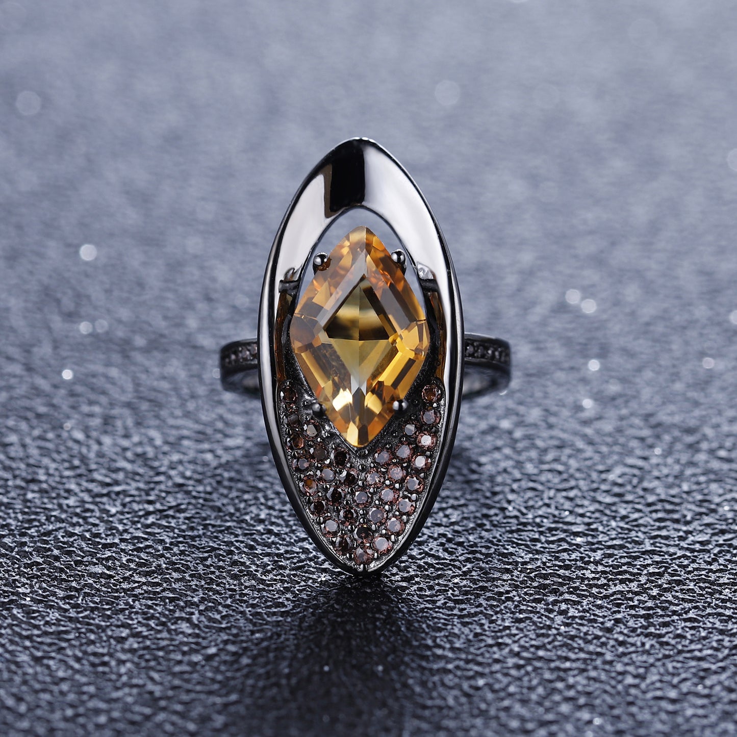 Italian Original Craftsmanship Natural Citrine Ring