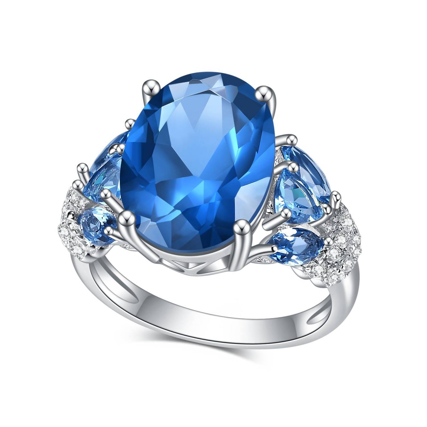 Luxury Lab Blue Spinel Women Ring 7.00ct