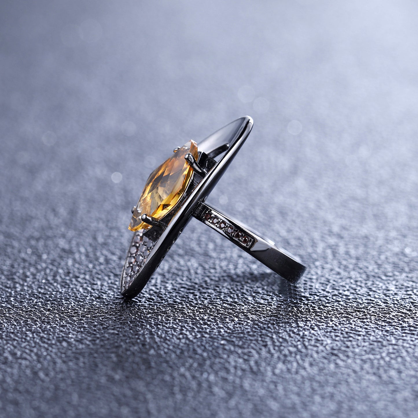 Italian Original Craftsmanship Natural Citrine Ring