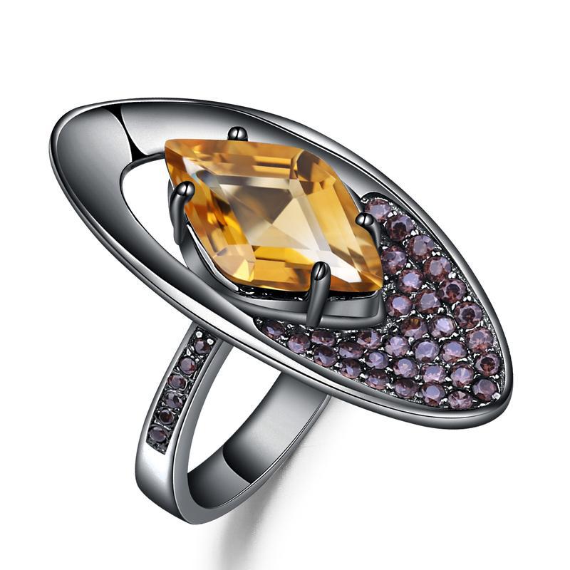 Italian Original Craftsmanship Natural Citrine Ring