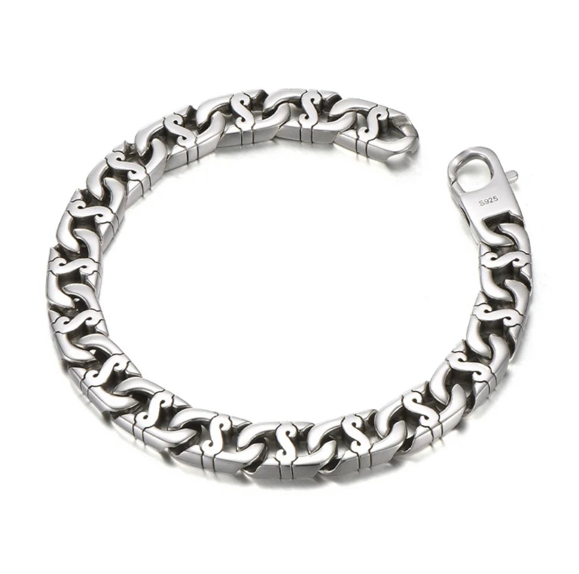 Simple Fashion Cuban Bracelet in 925 Sterling Silver「20cm」