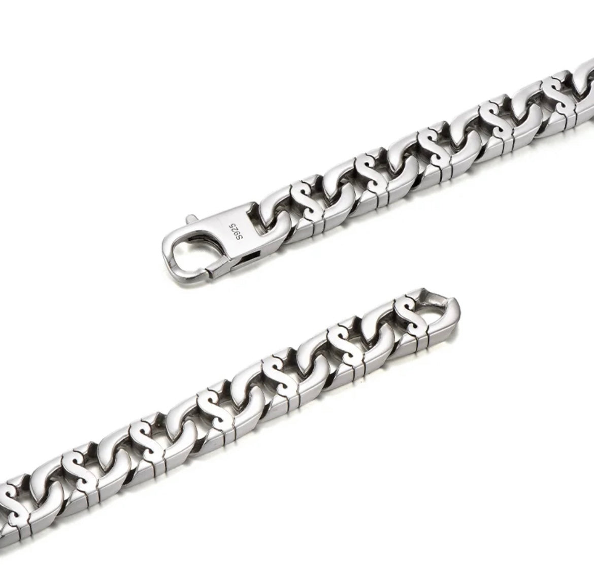 Simple Fashion Cuban Bracelet in 925 Sterling Silver「20cm」